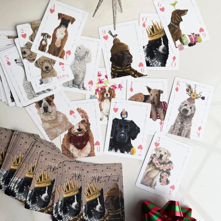 DOTING DOGS PLAYING CARDS by COPPER CORNERS ART