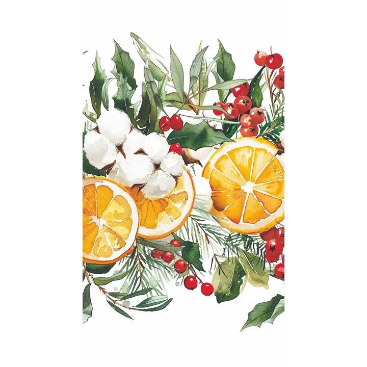 GUEST TOWEL NAPKIN WINTER ORANGES - 15PK