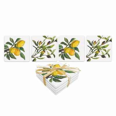 STONE COASTER SET - LEMON / OLIVE MUSEE