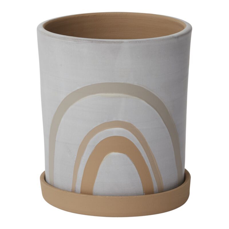Symbol Pot with Saucer 6.5&quot;x 7.5&quot;