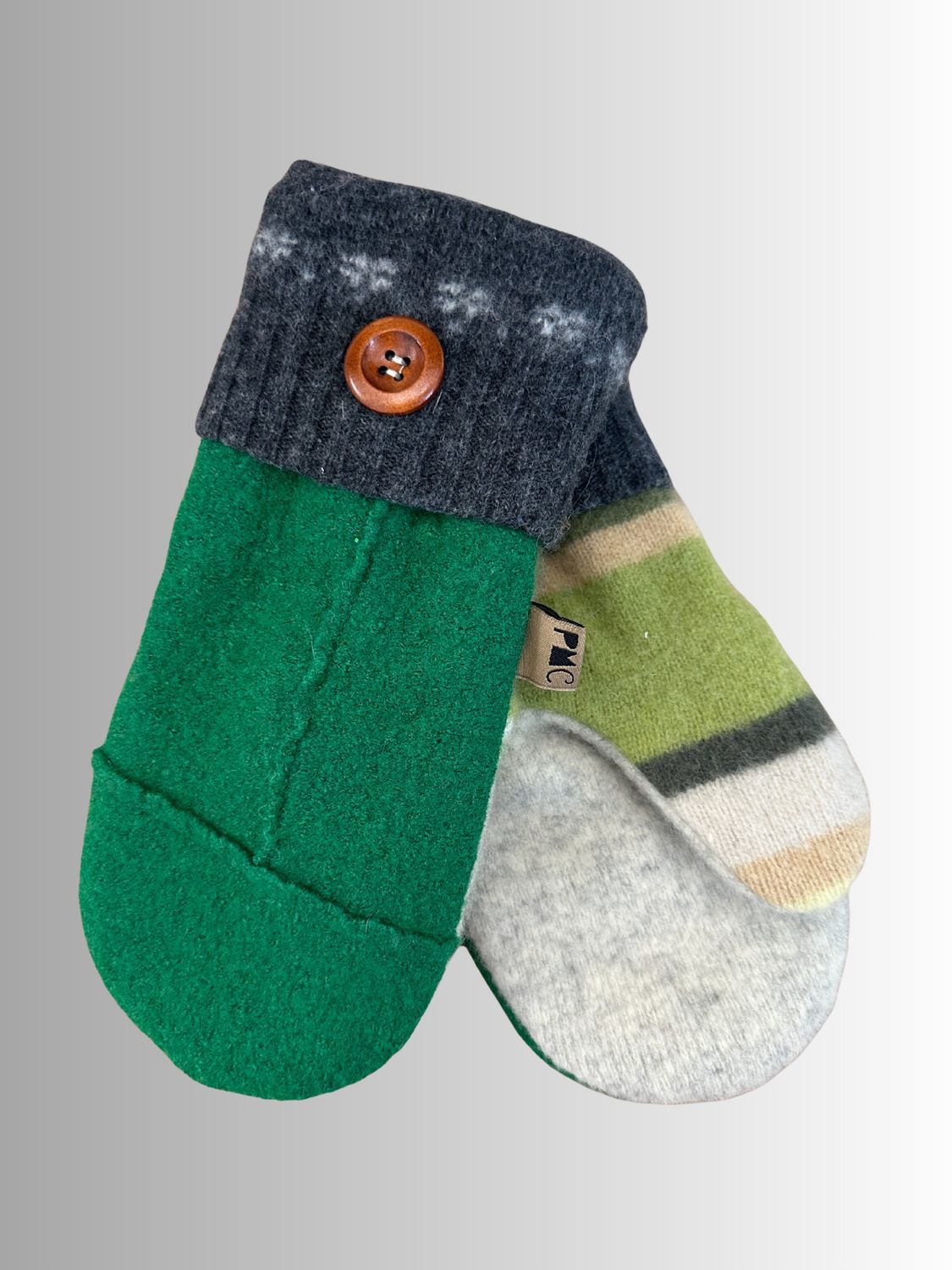 MITTENS - 100% WOOL W/ FLEECE LINING - RECYCLED/UPCYCLED - PEACEFUL MEADOW
