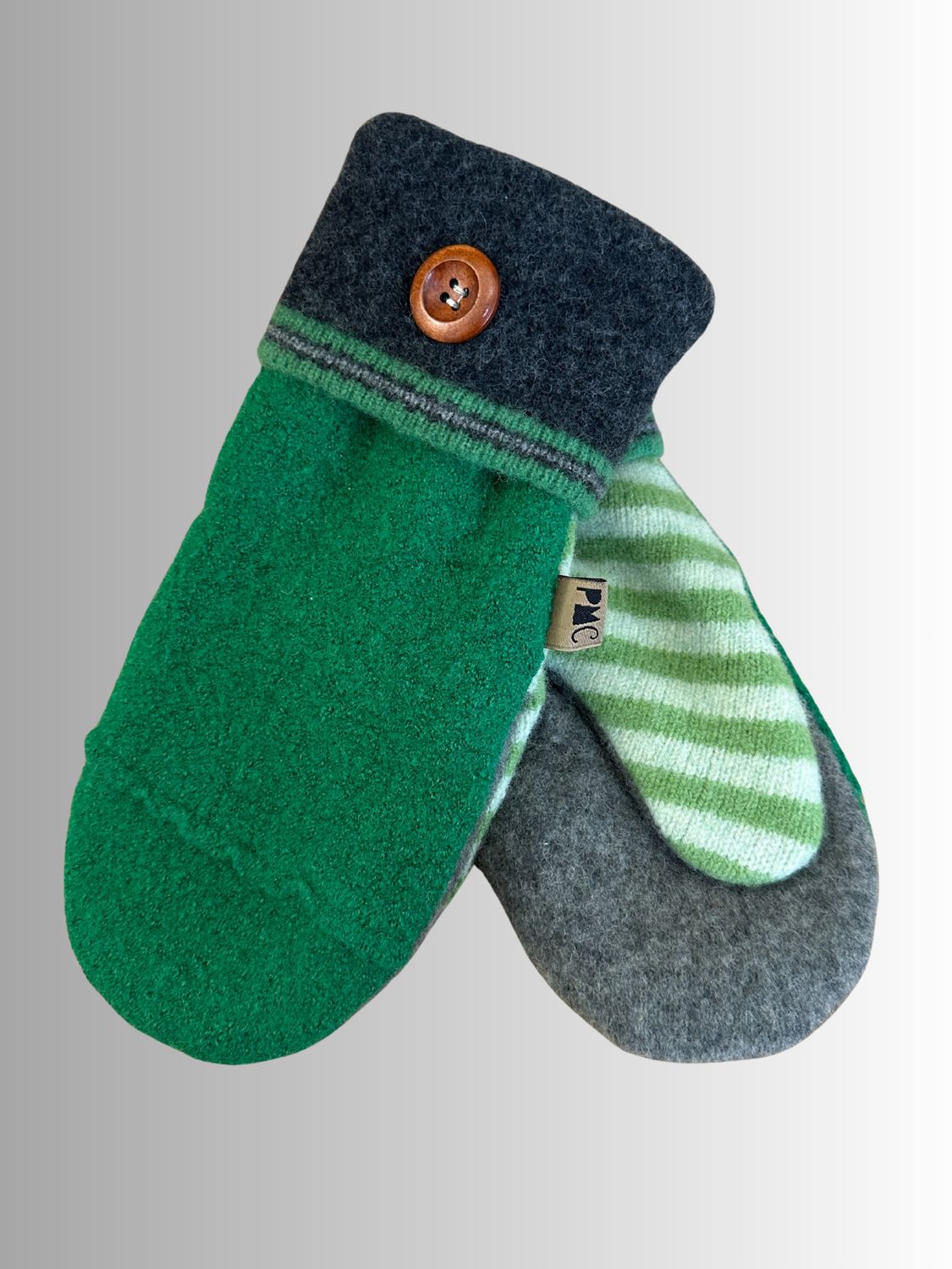 MITTENS - 100% WOOL W/ FLEECE LINING - RECYCLED/UPCYCLED - GO GREEN