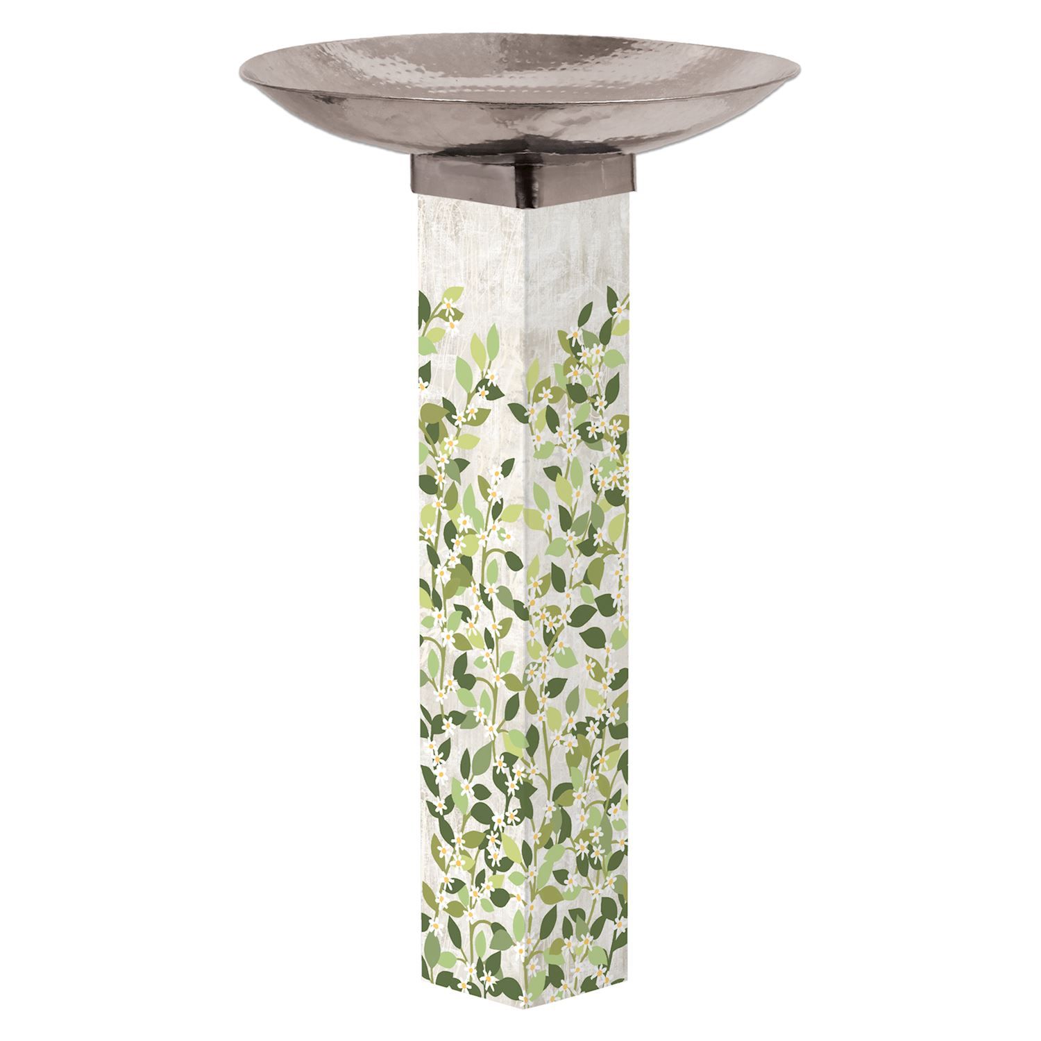 JASMINE BIRD BATH ART POLE W/STAINLESS STEEL TOPPER