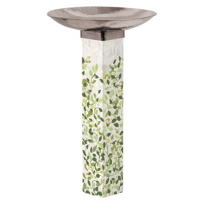 JASMINE BIRD BATH ART POLE W/STAINLESS STEEL TOPPER