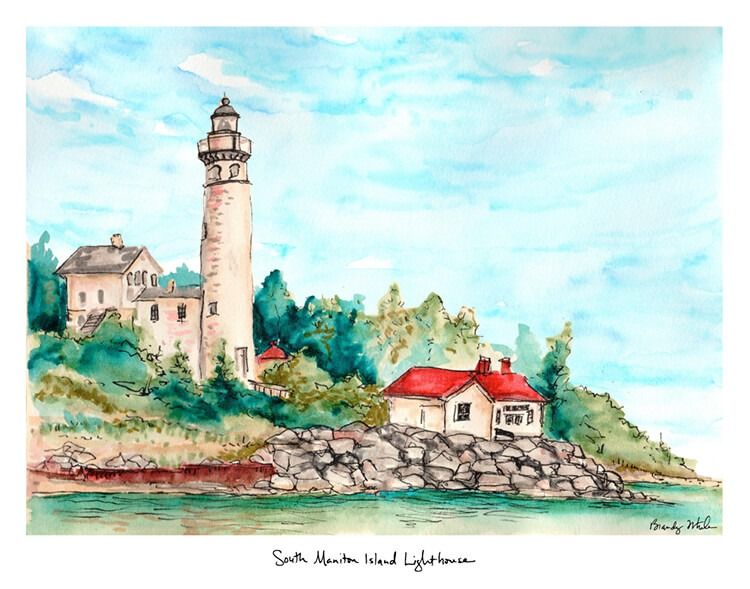 8x10 Print | South Manitou Island Lighthouse | by Brandy Wheeler