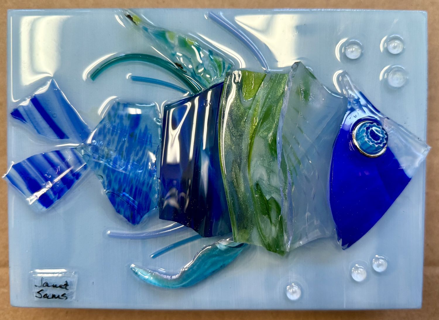 &quot;HOLY MACKERAL&quot;  SHATTERED GLASS ART | 5X7