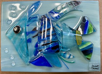 &quot;SNAPPER DOODLE&quot;  SHATTERED GLASS ART | 5X7