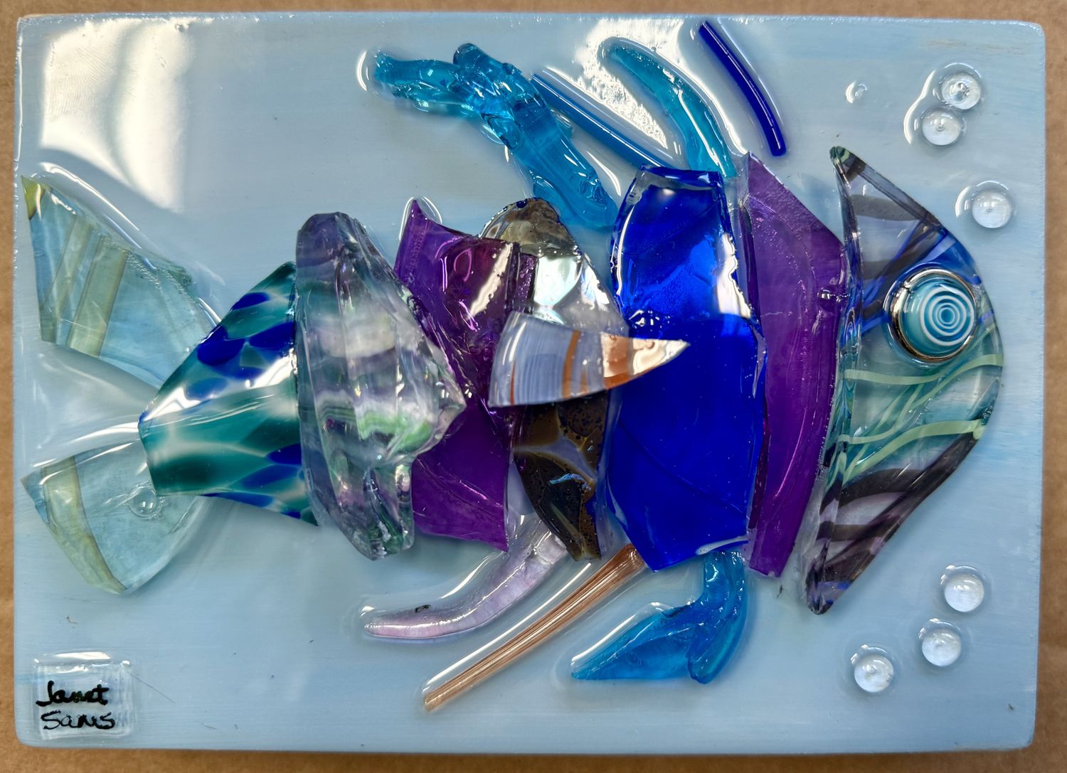 &quot;TROUT OF THIS WORLD&quot;  SHATTERED GLASS ART | 5X7