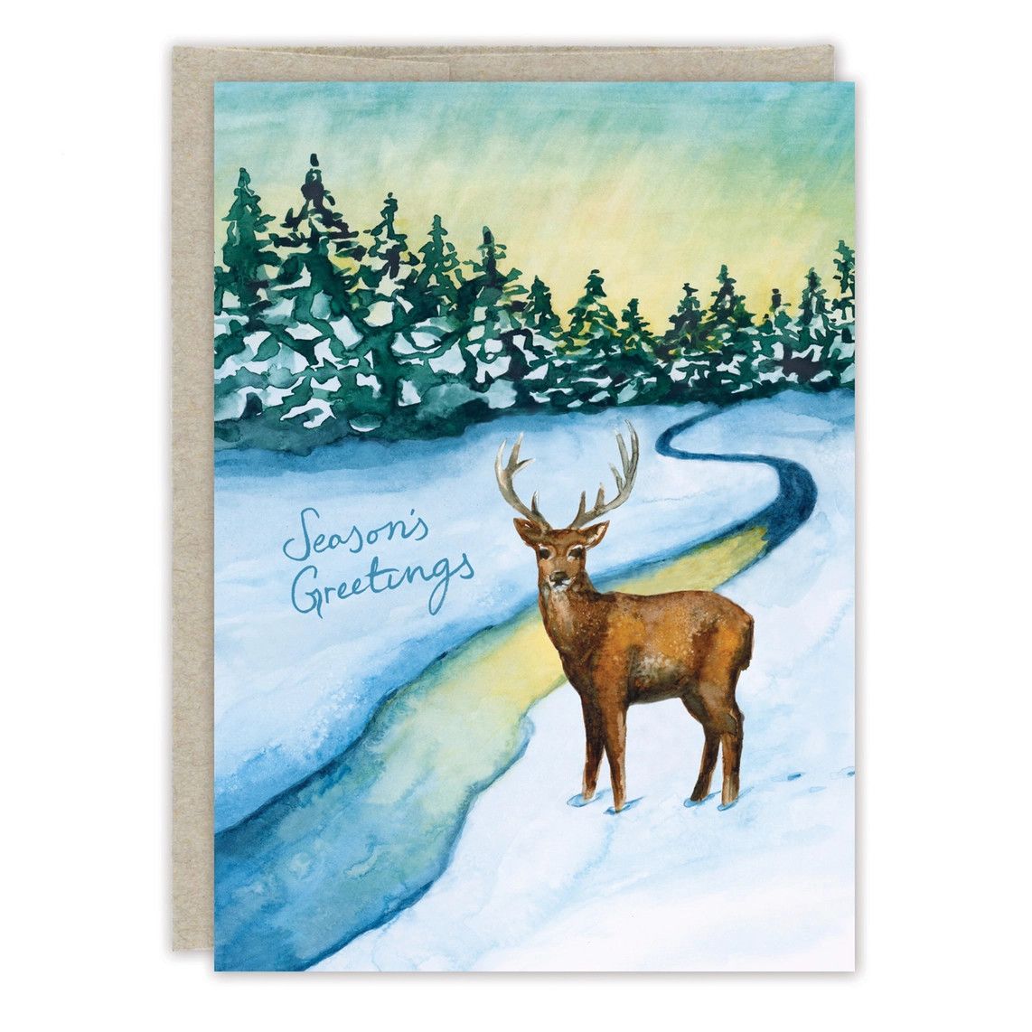 Deer Winter Landscape | Holiday Card