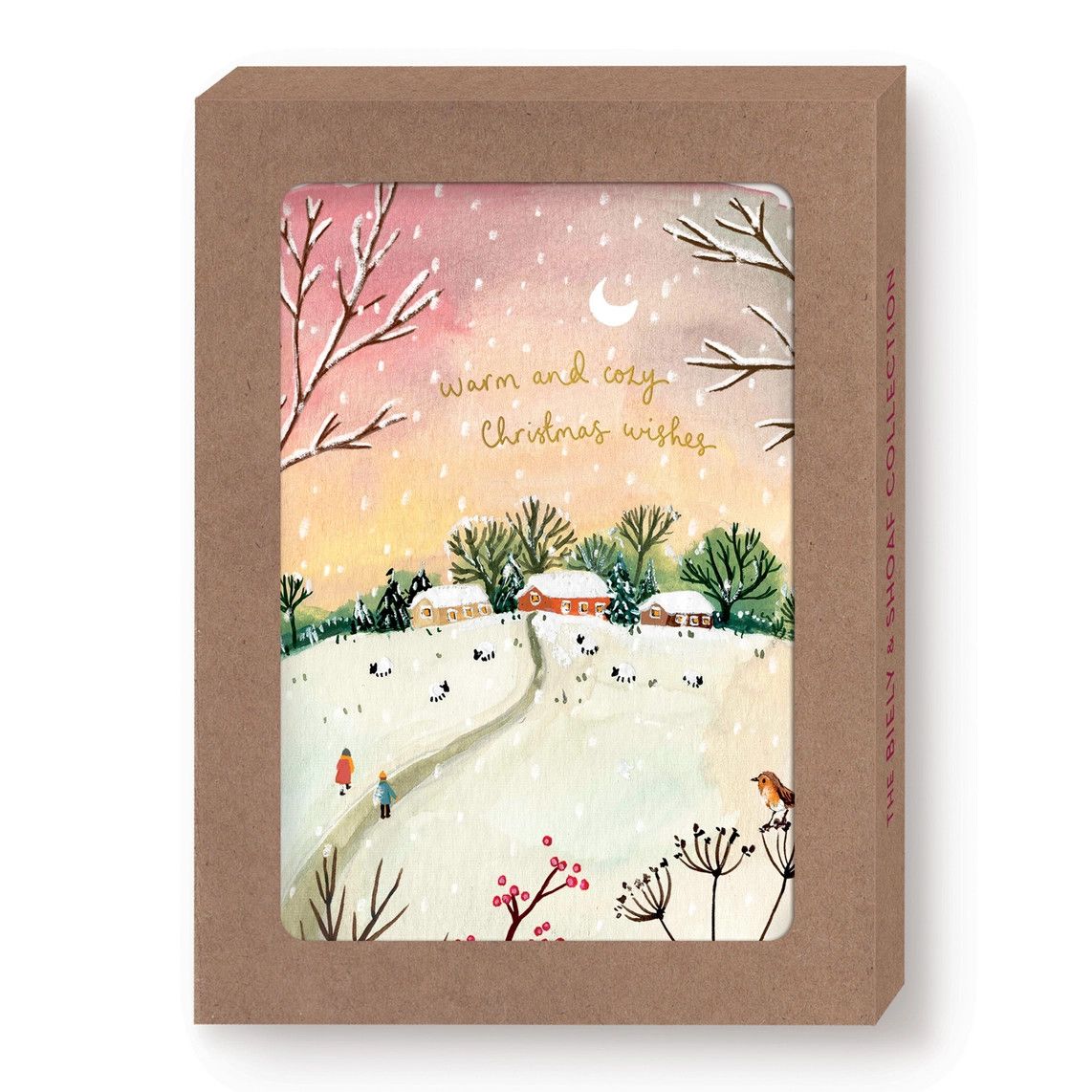 Red Sky Cozy Christmas | Boxed Holiday Cards | Set of 10