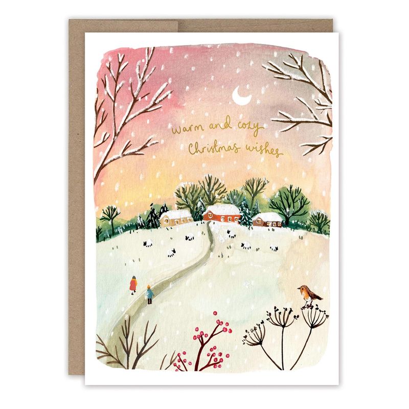 Red Sky Cozy Christmas | Boxed Holiday Cards | Set of 10