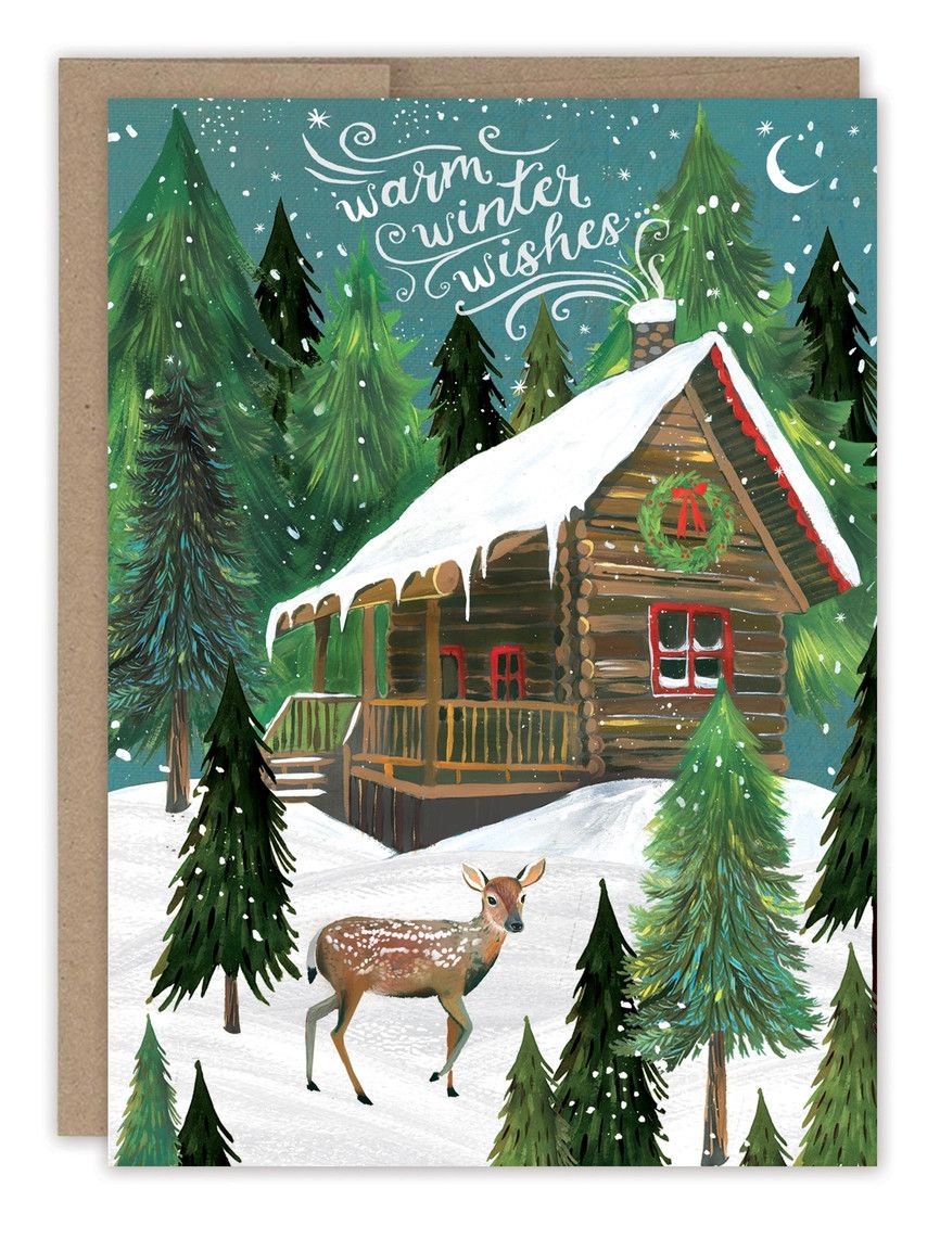 Winter Cabin | Holiday Card