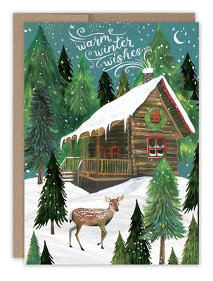 Winter Cabin | Holiday Card