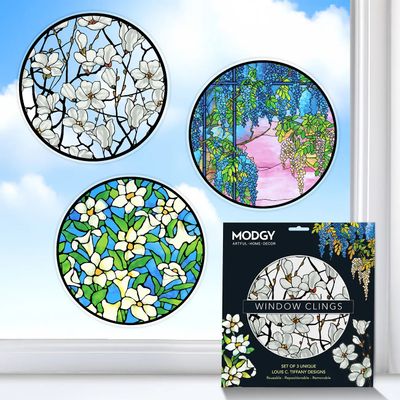 Modgy Window Cling Louis C. Tiffany Window Set of 3