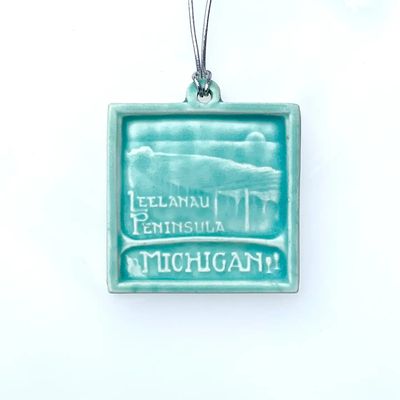 Leelanau Peninsula Ceramic Ornament - Bermuda Aqua