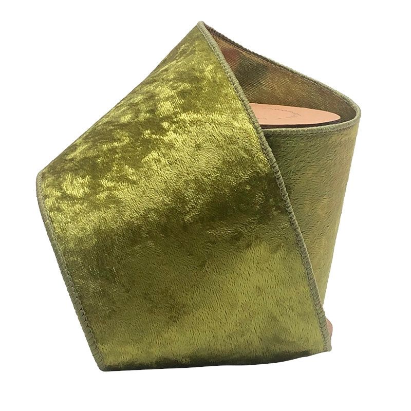 4" Reversible Velvet/Lurex Wired Ribbon