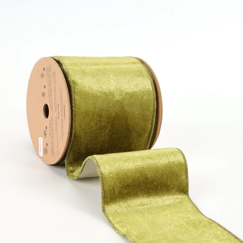 4" Reversible Velvet/Lurex Wired Ribbon