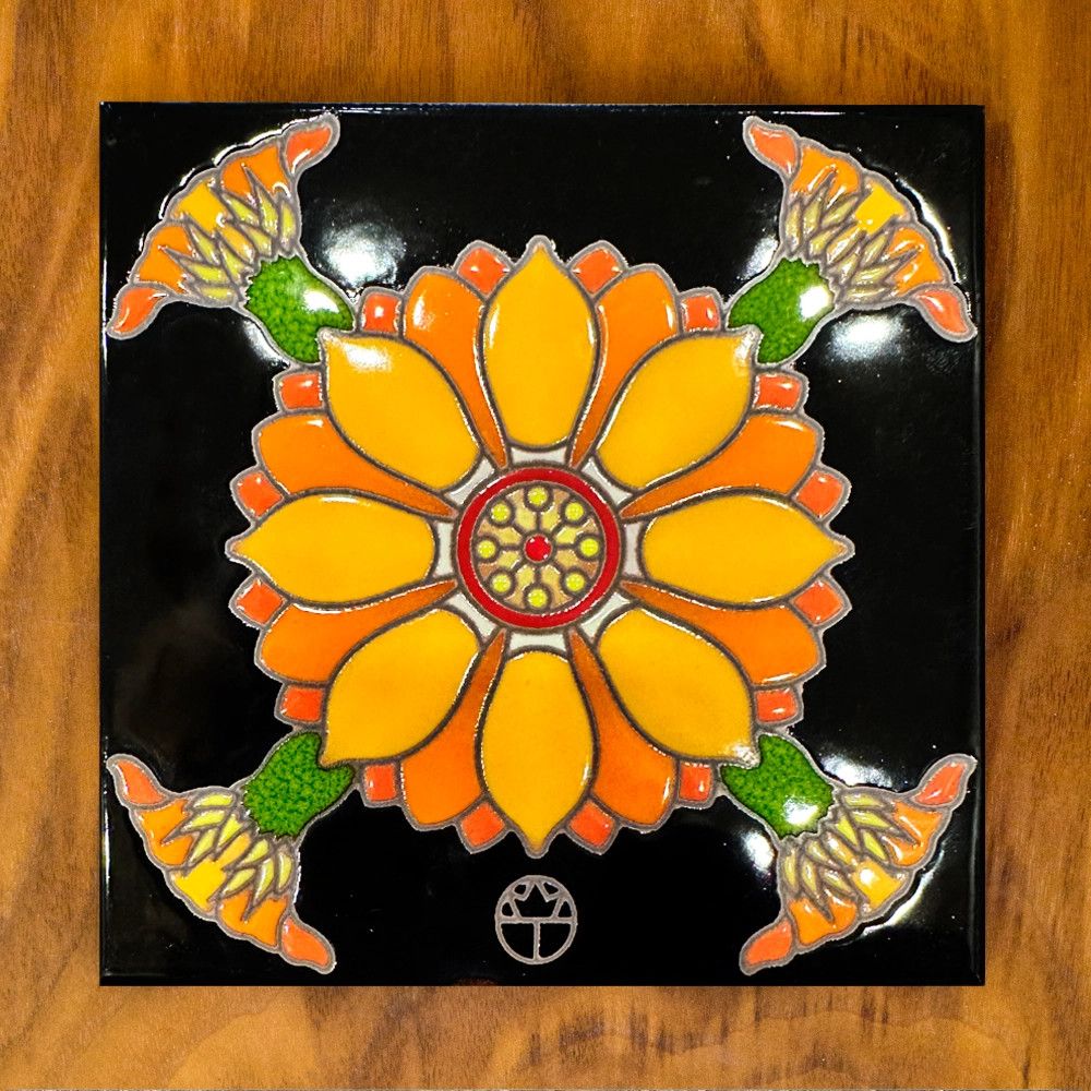 6X6 ART TILE - WIL TAYLOR HEDGEHOG CACTUS