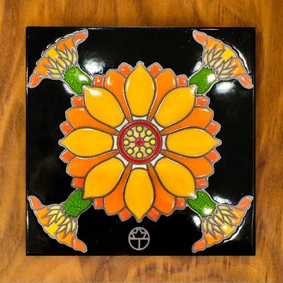 6X6 ART TILE - WIL TAYLOR HEDGEHOG CACTUS