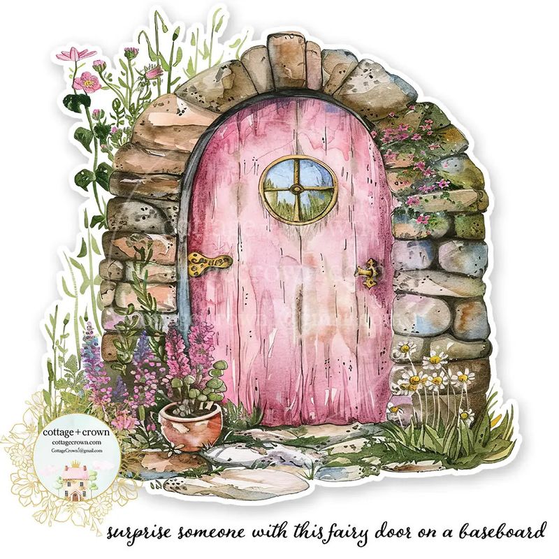 Fairy Garden Door Vinyl Decal Sticker