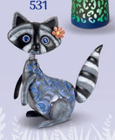 15.35in Solar Metal Raccoon