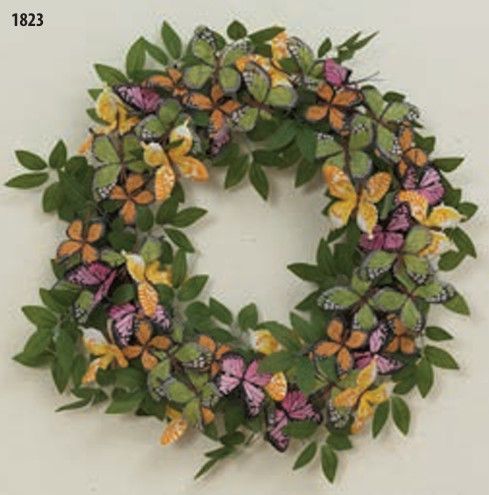 24" D WREATH W/ BUTTERFLIES
