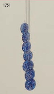 28.3in HANDBLOWN GLASS WIND CHIME - BLUE DISC