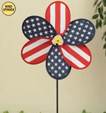 26" Americana Polyester Wind Spinner w/ Fiberglass Stake