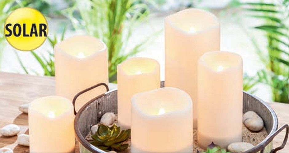 4" D X 6" H SOLAR PLASTIC PILLAR CANDLE