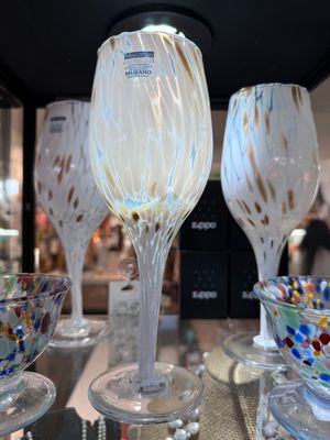 Hand Blown Wine Glass | WHITE CHALICE (single glass)