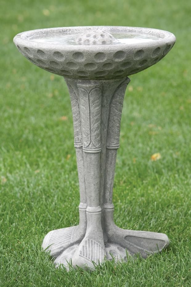 GOLF CLUB BIRD BATH | WHITE STONE FINISH (1 PC)