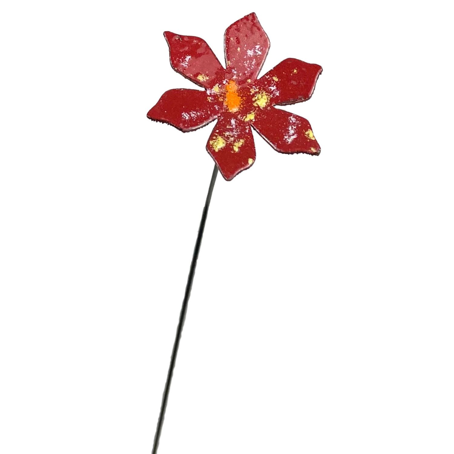 Copper Flower Medium - Plant Stake, Color: Red
