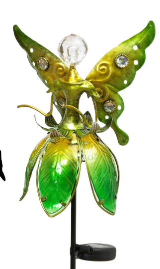 SOLAR FAIRY ANGEL GARDEN STAKE - GREEN
