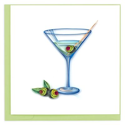 QUILLED GREETING CARD GIN MARTINI