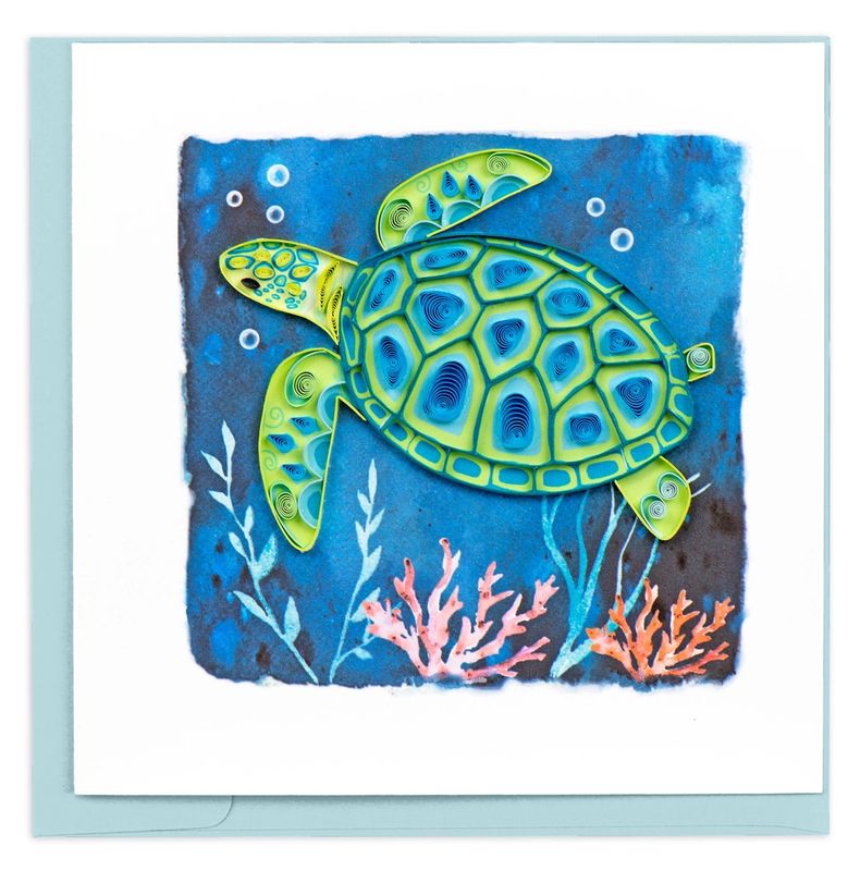 QUILLED GREETING CARD SEA TURTLE