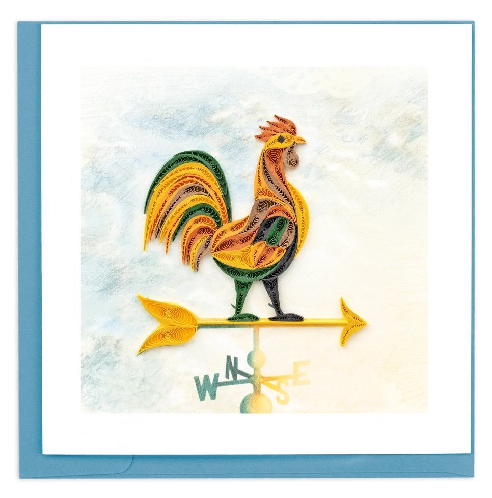 QUILLED GREETING CARD ROOSTER WEATHERVANE