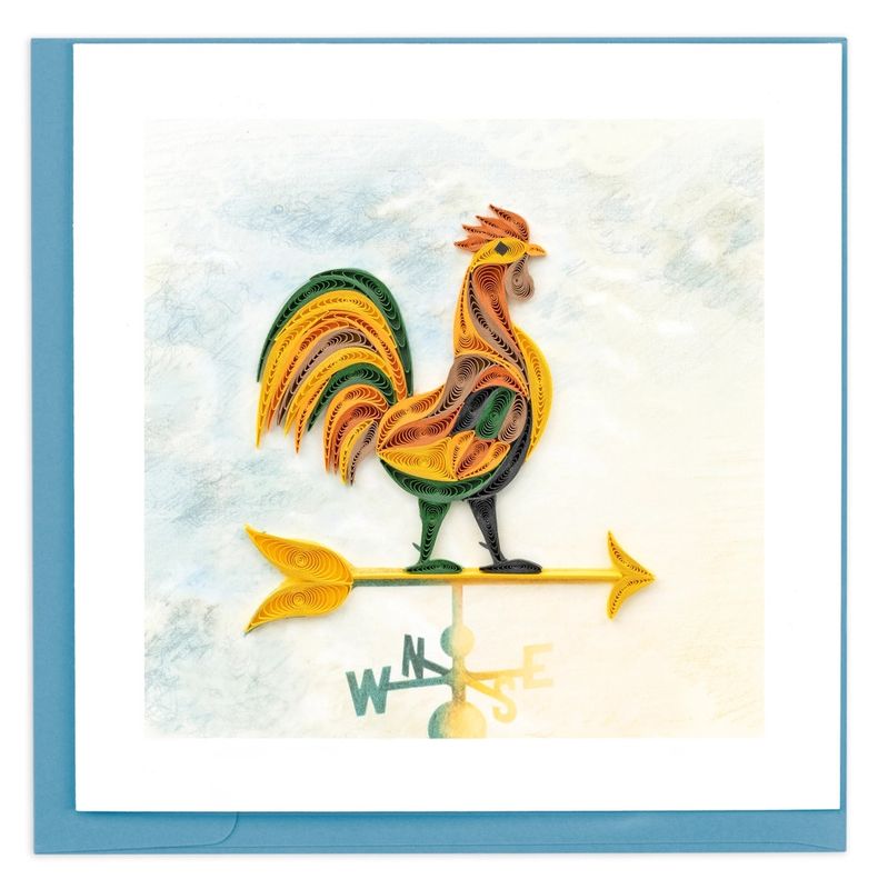 QUILLED GREETING CARD ROOSTER WEATHERVANE