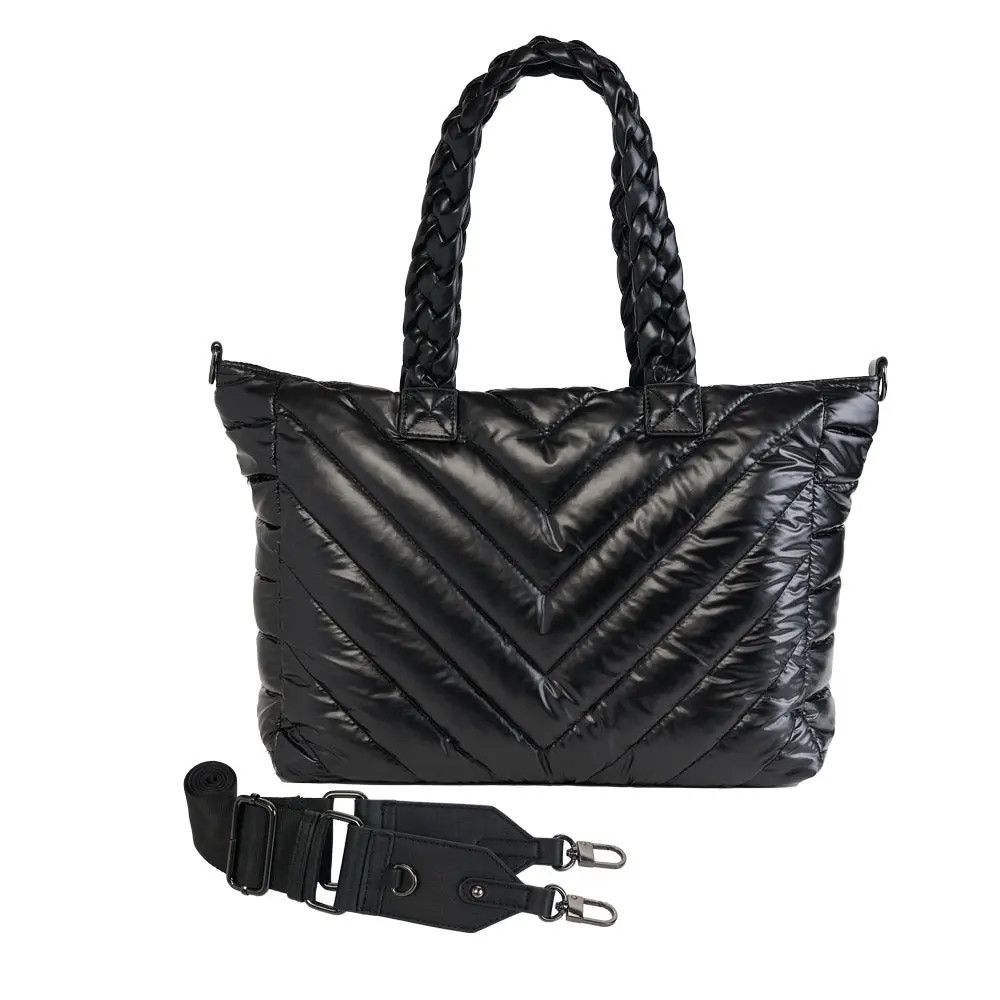 BLACK QUILTED HYDROTOTE