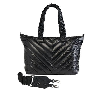 BLACK QUILTED HYDROTOTE