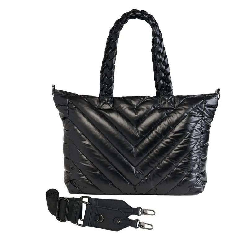 BLACK QUILTED HYDROTOTE