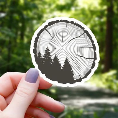 TREE CROSSCUT STICKER