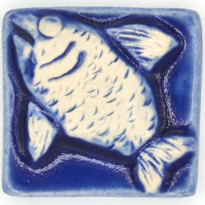 2x2 Tile Fish Blue