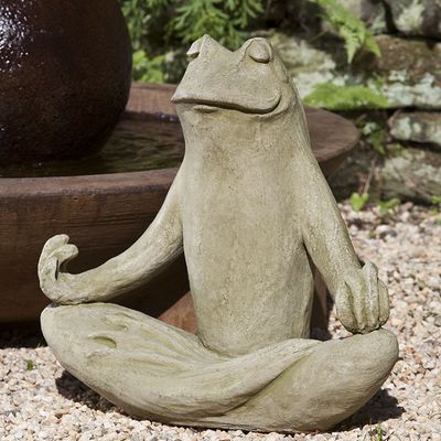 TOTALLY ZEN FROG STONE STATUE (18" H)