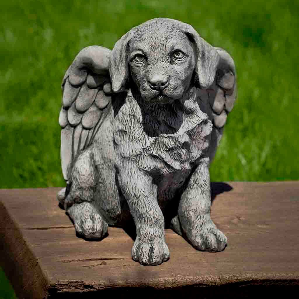 ANGEL PUPPY STONE STATUE