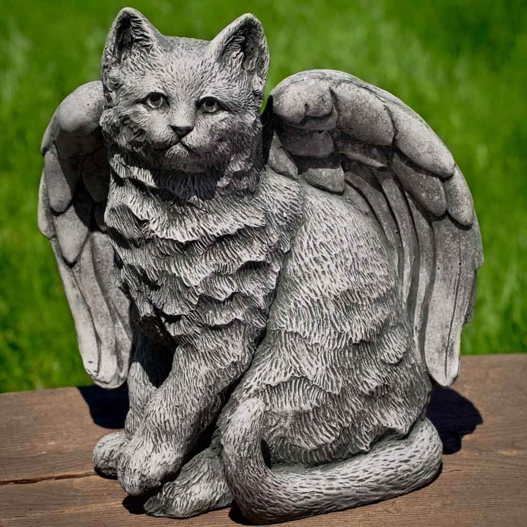 ANGEL KITTY STONE STATUE