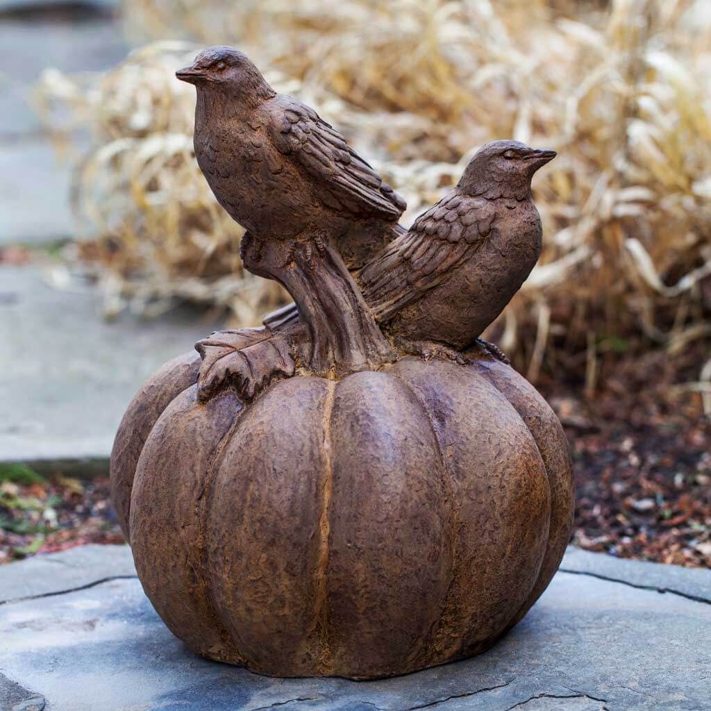 BIRDS ON PUMPKIN