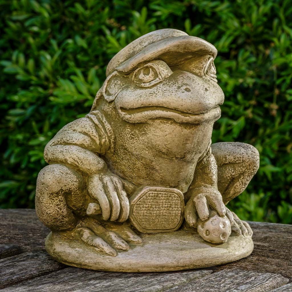 PICKLEBALL FROG STATUE IN ENGLISH MOSS