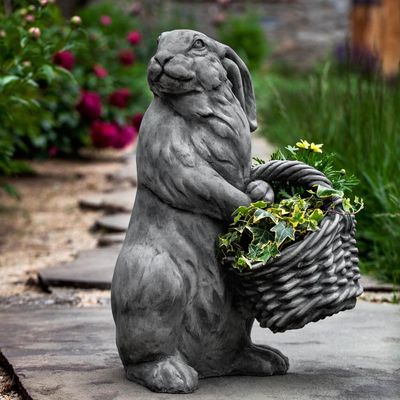 SPRING HARE STONE STATUE IN ALPINE STONE