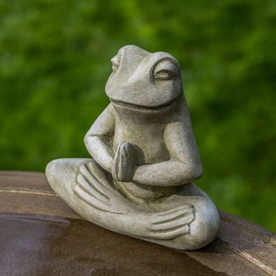 MEDITATION FROG STONE STATUE