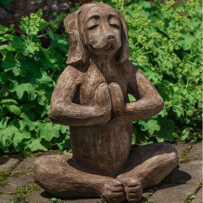 Yoga Dog Stone Statue